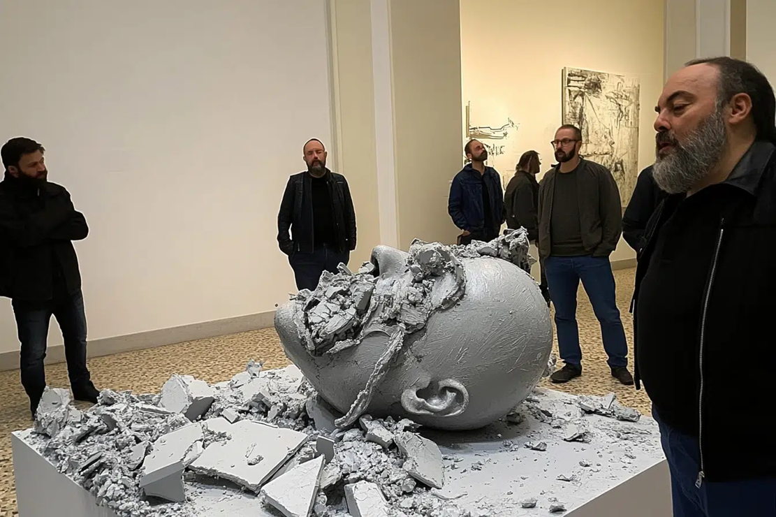 Mann zerstört Ai Weiwei-Skulptur in Bologna